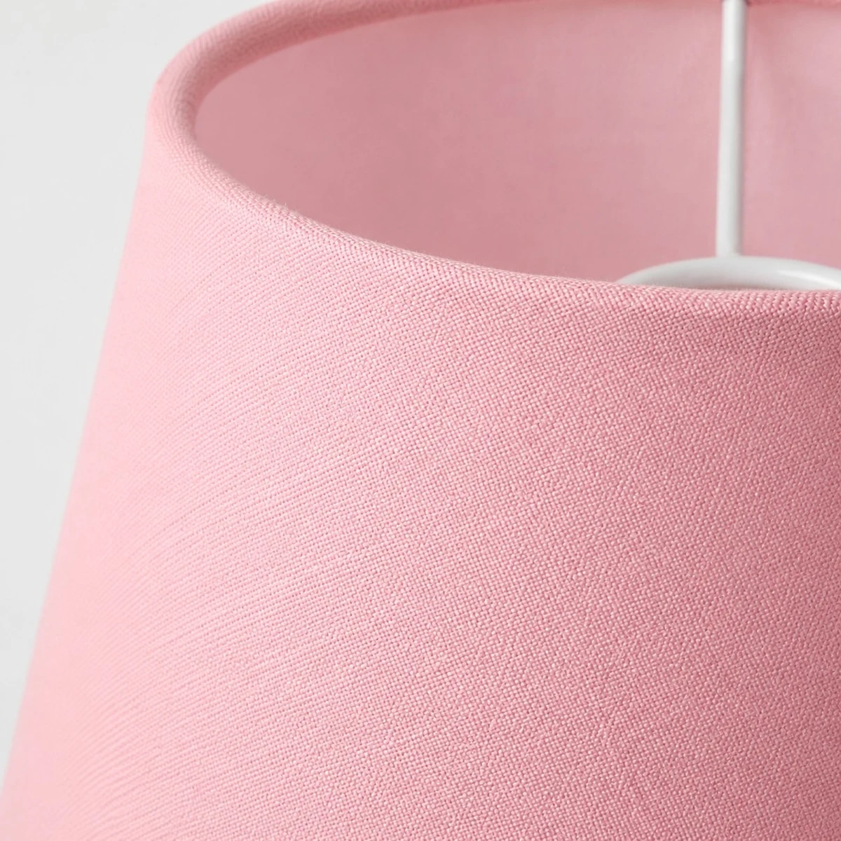 Close view of the pink fabric shade texture
