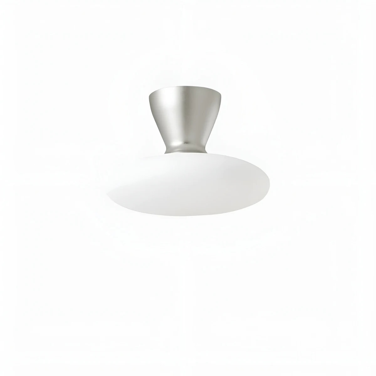 Konos white glass silver finish ceiling light in 18 cm size