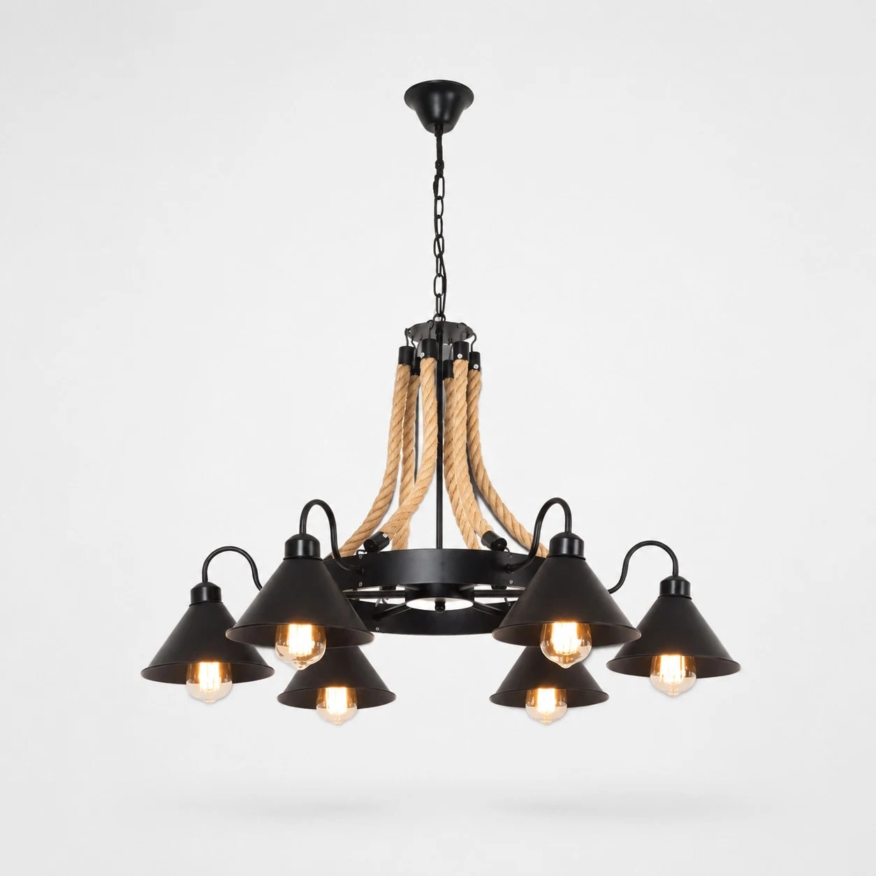 8118-D6 · Series: Ironwork · Heads: 6 · Dimensions: D 34.6" / 88 cm