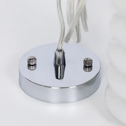 Chrome ceiling canopy and pendant cable detail