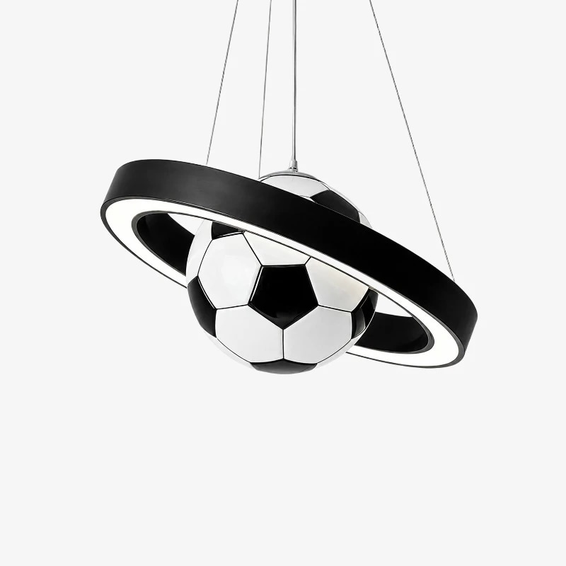Black soccer pendant chandelier finish