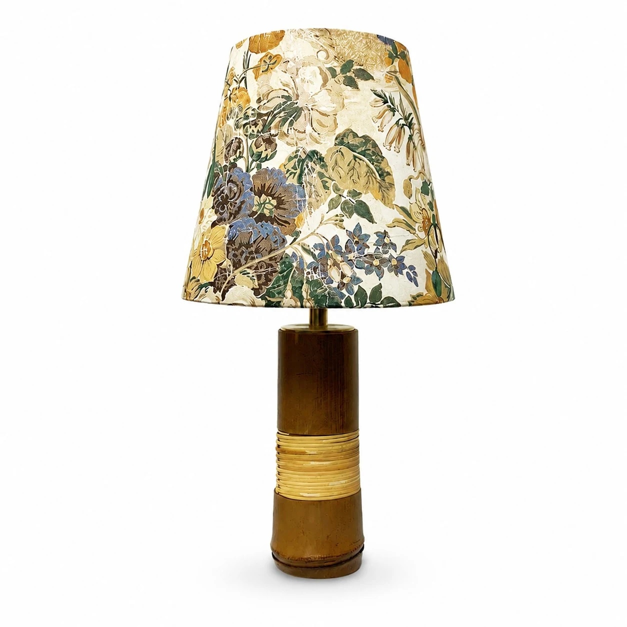 Ivory Botanical shade bamboo table lamp