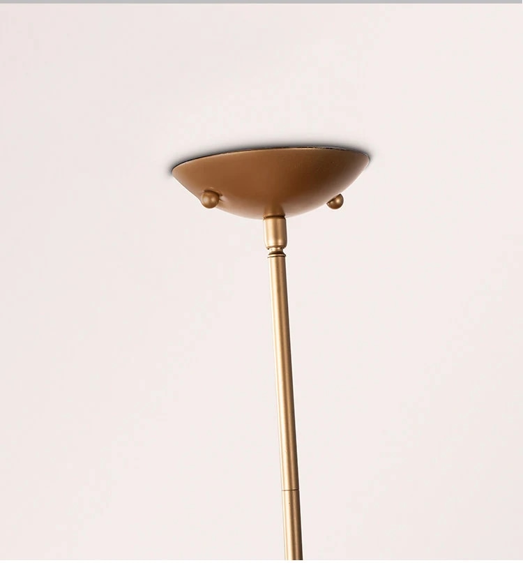 Brass tone ceiling canopy and straight pendant rod